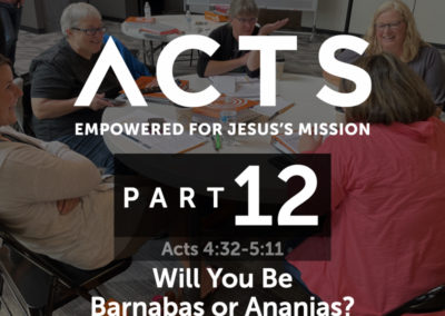 Part 12: Will You Be Barnabas or Ananias?