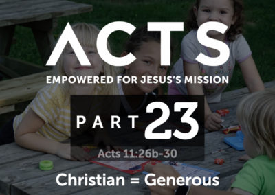 Part 23: Christian = Generous